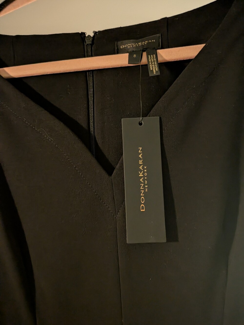 NWT* Donna Karan New York Black Crepe Sheath Dress Size 8